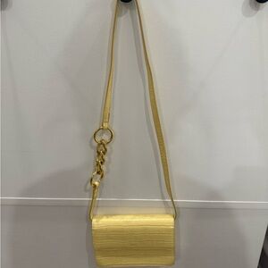 JW PEI Yellow Croc-Texture Crossbody Bag